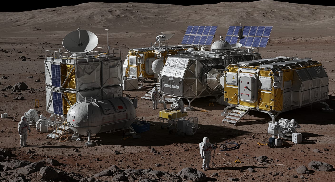 Building Self-Sustaining Habitats on the Moon and Mars