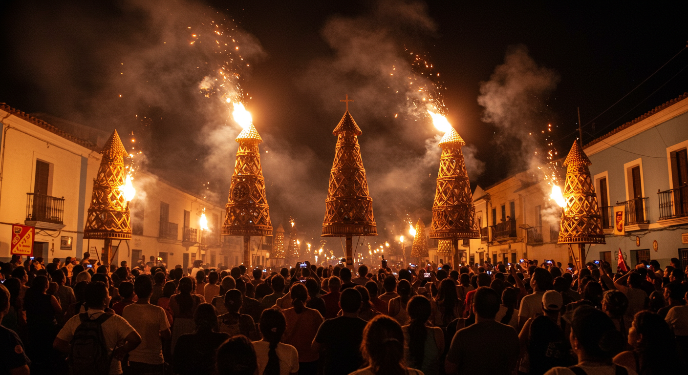 Towering Fireworks ‘Castillos’ Light Cuenca’s Corpus Nights