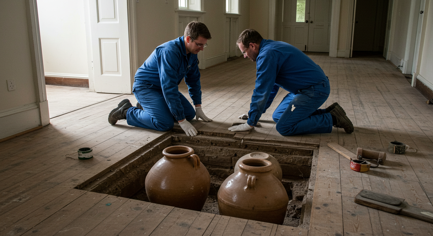 Restorers Lift the Floor of Quito's 1785 San Lázaro Hospital and Find Two Buried Colonial Jars