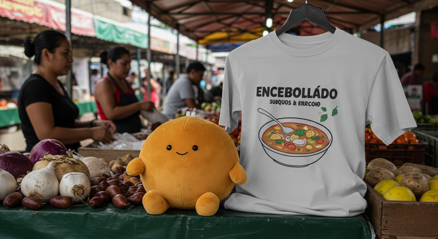 Encebollado on a T-Shirt, Bolón as a Plush Toy: Ecuadorian Dishes Become Souvenir Stars