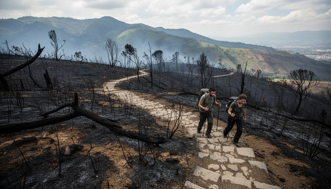 A Wildfire on Quito's Cerro Casitagua Burned Away the Brush and Exposed a Stone Stairway, Possibly Inca