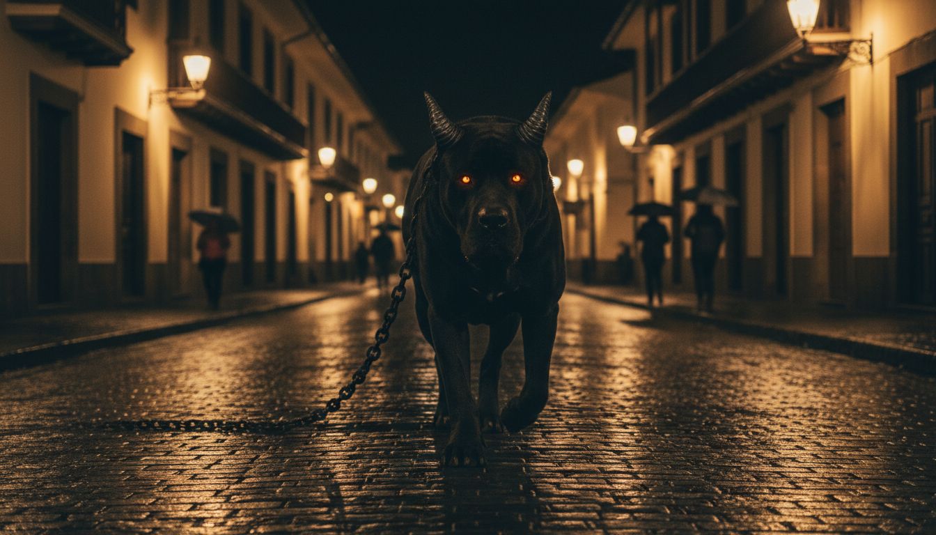 El Perro Encadenado: Cuenca’s Horned, Flame-Eyed Dog of the Night